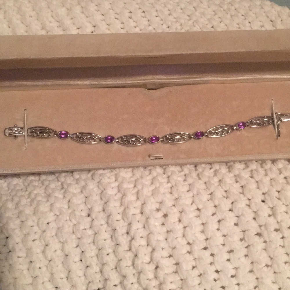 Sterling silver and amethyst bracelet